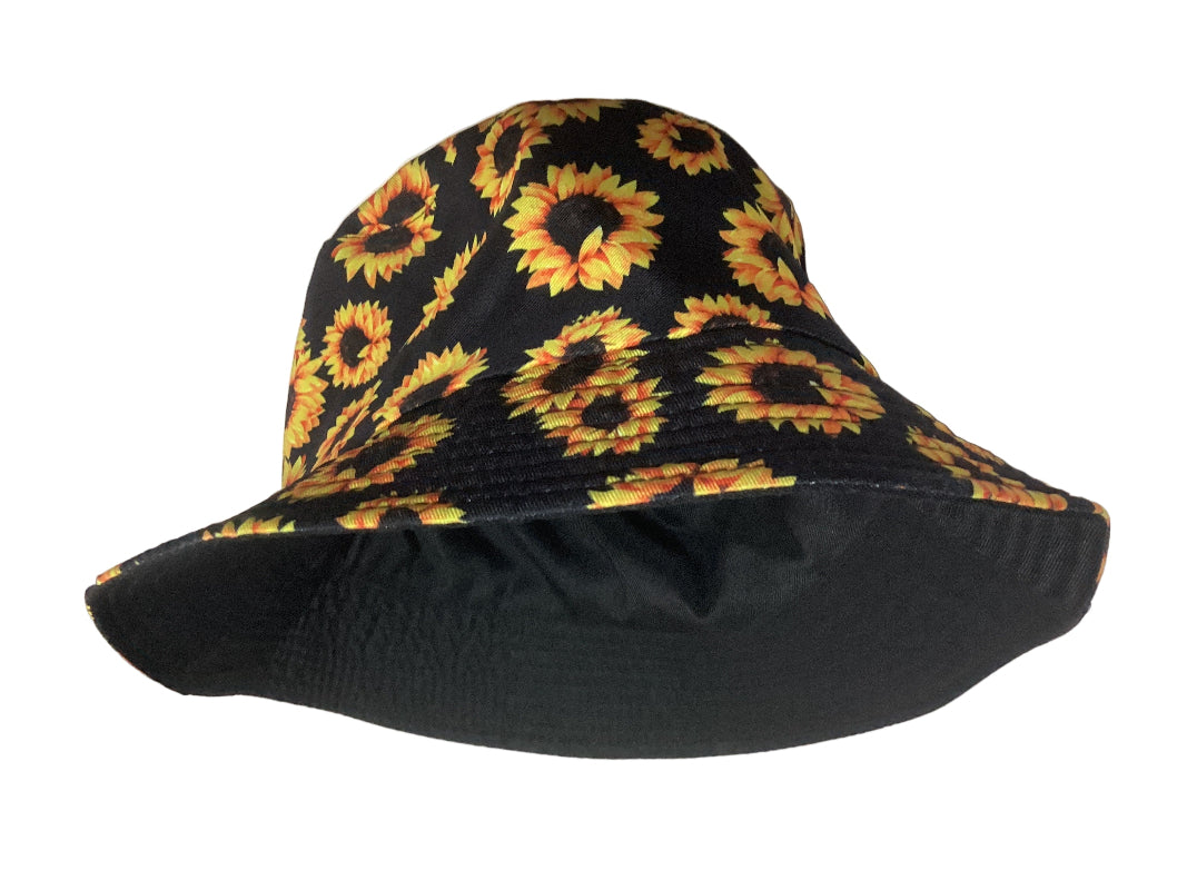 Reversible Sunflower Printed Festival Party Bucket Hat-Hand Picked Imports