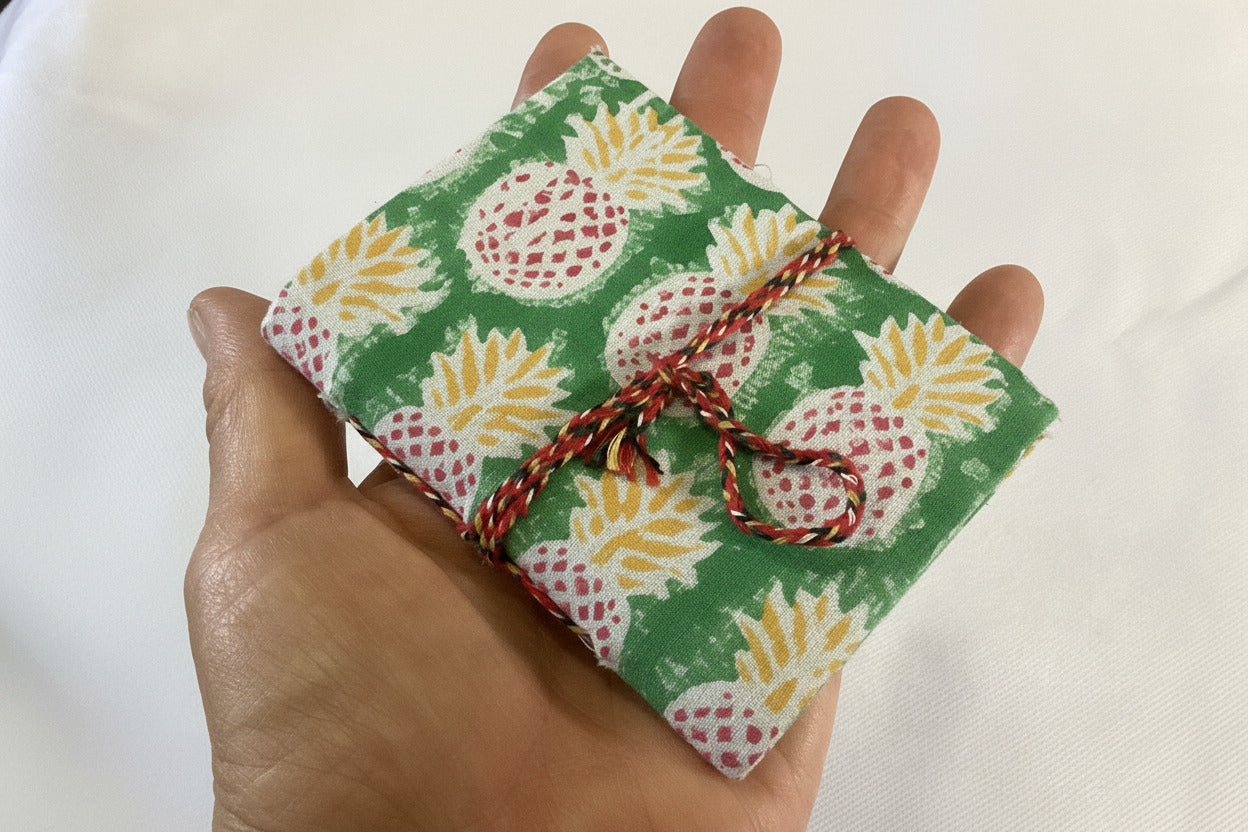 Mini Handcrafted Art Journal with Hand Made Paper from India Size 9 x 8 cm-Hand Picked Imports