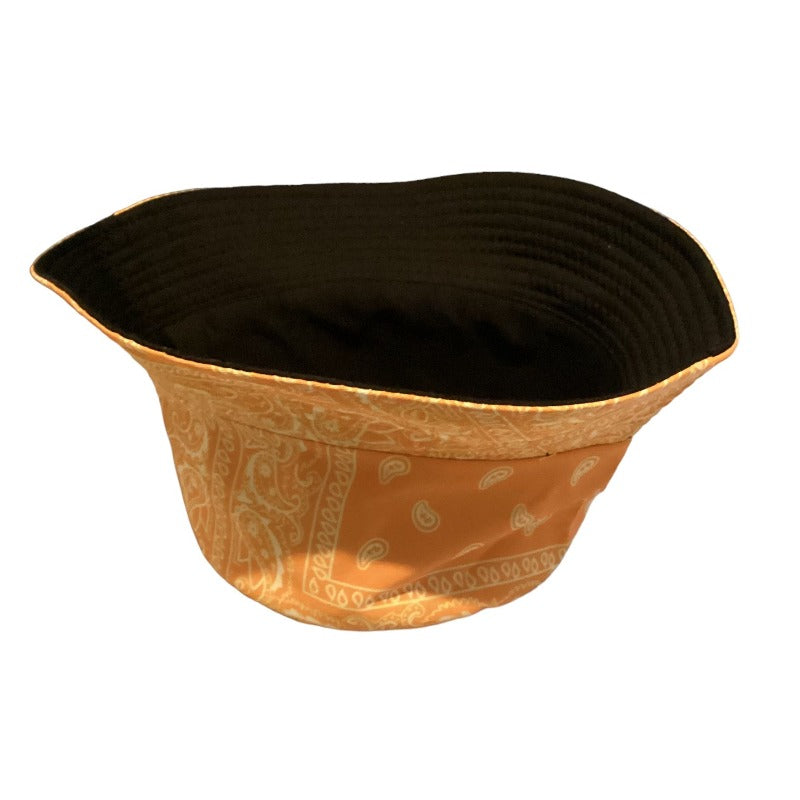 Funky Unisex Reversible Orange Paisley Printed Festival Party Bucket Hat-Hand Picked Imports