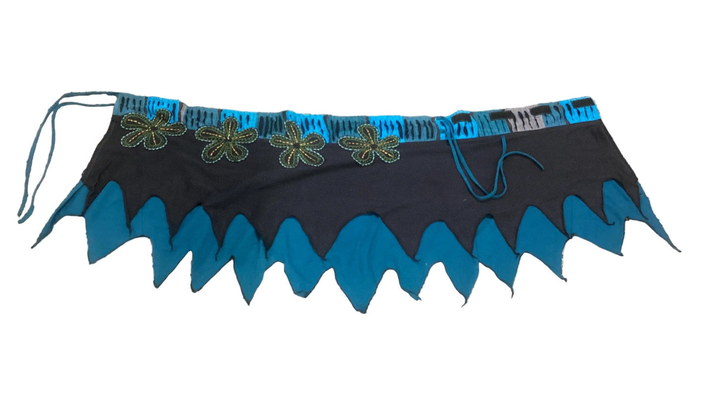 Ladies Cotton Black & Blue Pixie skirt-Hand Picked Imports
