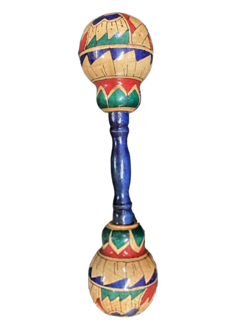 Double Sided Wooden Music Maraca/Shaker Hand Painted in Indonesia-Hand Picked Imports
