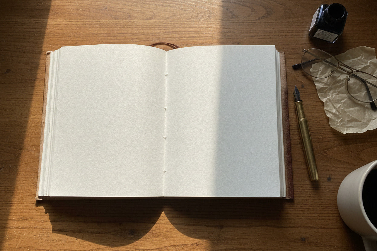 Leather Journal/ Book of Shadows Handmade Paper from India Sizes Large or Medium-Hand Picked Imports