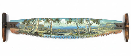Hand Painted Miniature Crosscut Saws By Artist Susan Hend Russell-Hand Picked Imports