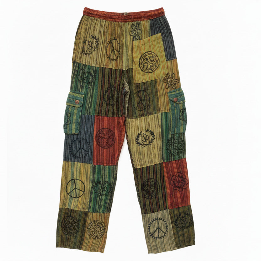 Men's/ Unisex Patchwork Cargo Pants Size Small-Hand Picked Imports