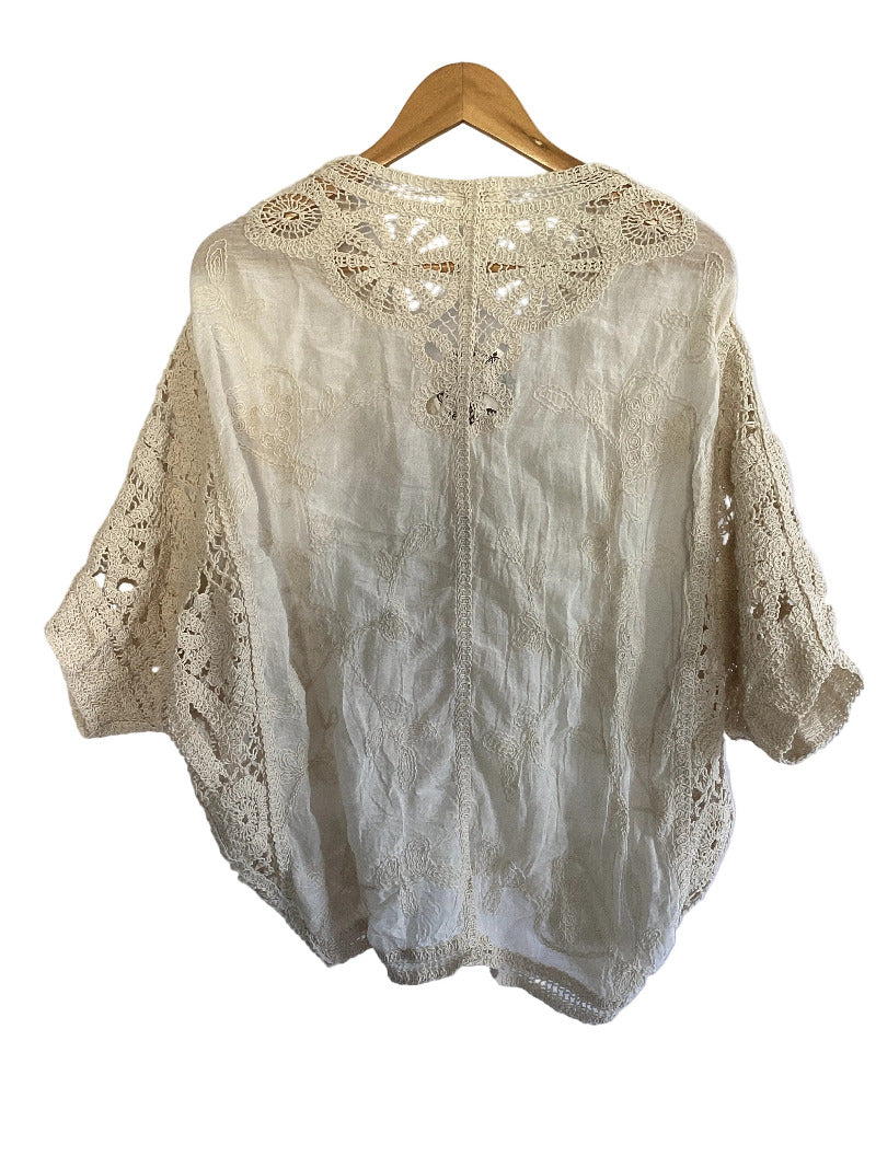 Ladies Lace Cardigans White Pink or Beige Size 10 to 14-Hand Picked Imports