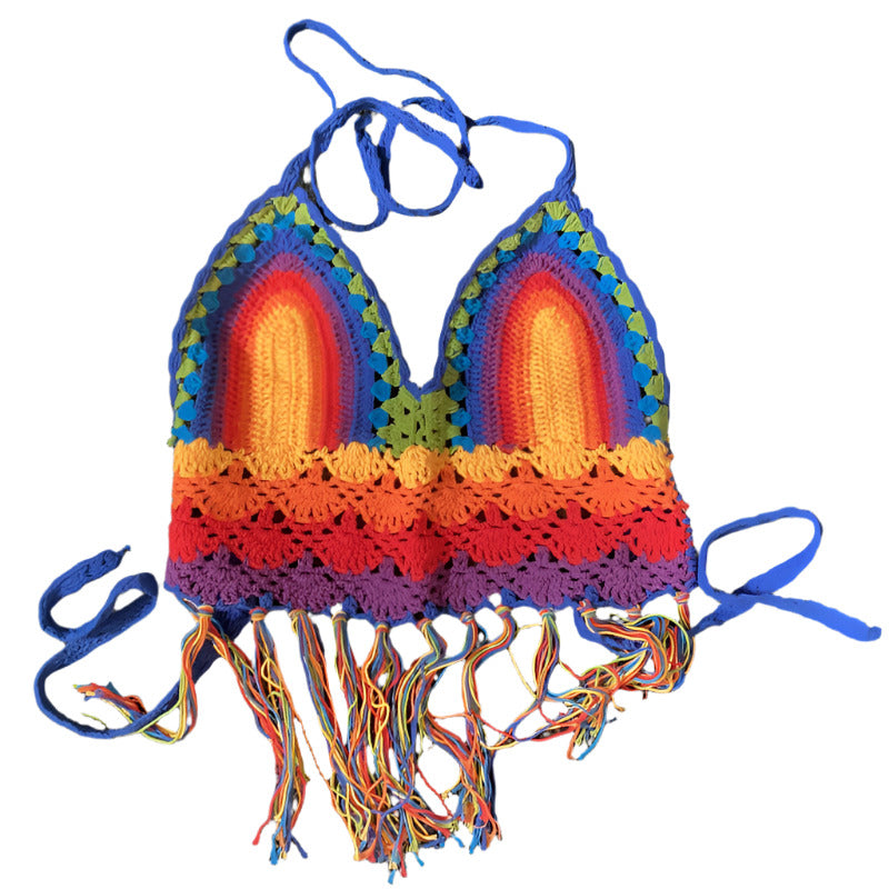 Ladies Lace & Cotton Festival BoHo Crochet Top Size S/M-Hand Picked Imports