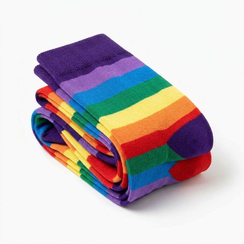 Adult Rainbow Knee-High Festival Socks-Hand Picked Imports