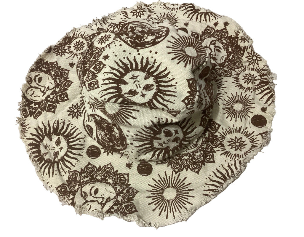 Funky Unisex Cotton Sun Print Festival Hat Size Medium-Hand Picked Imports