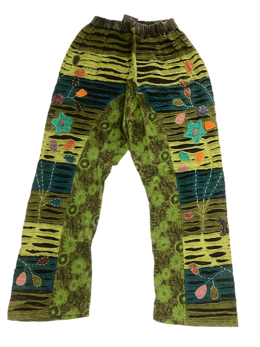 Ladies Razer Cut Hand Embroidered Hippie festival Winter Pants from Nepal-Hand Picked Imports