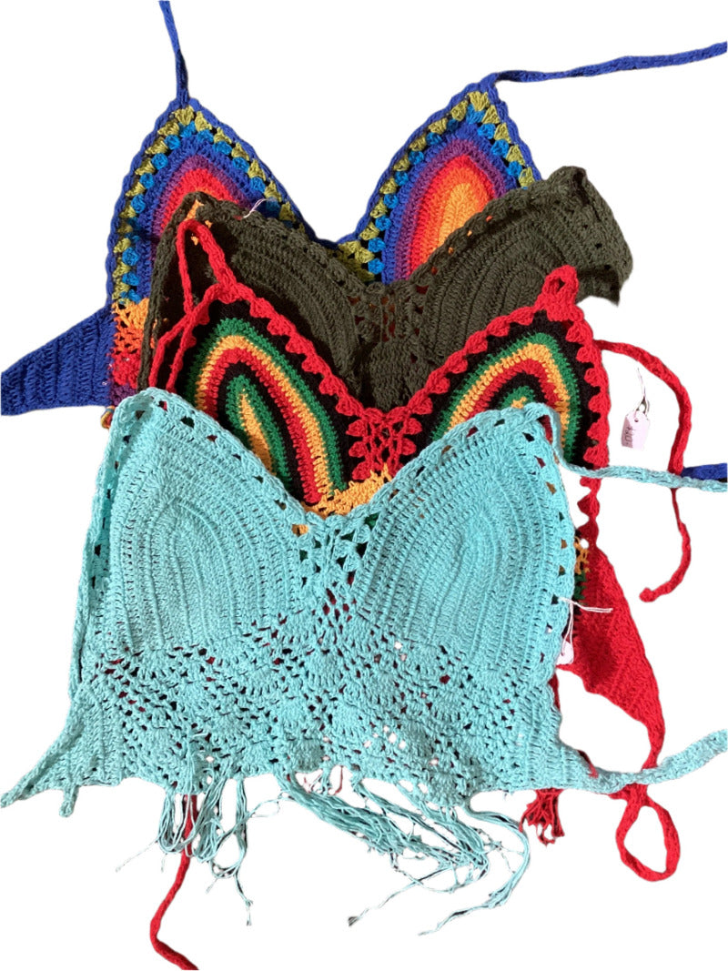 Ladies Lace & Cotton Festival BoHo Crochet Top Size S/M-Hand Picked Imports