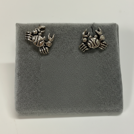 925 Sterling Silver Crab Stud Earrings-Hand Picked Imports