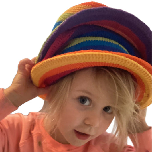 Kids Bright Rainbow Festival Unisex Hat Size Kids 1-5 years-Hand Picked Imports