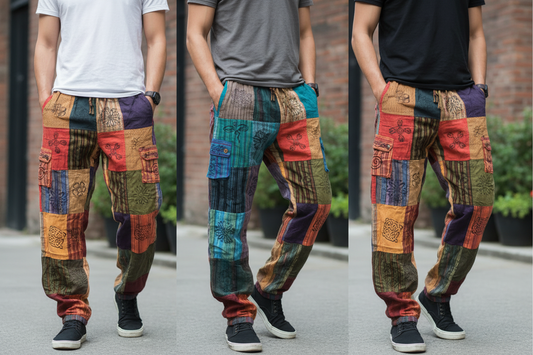 Men's/ Unisex Patchwork Cargo Pants Size Large-Hand Picked Imports