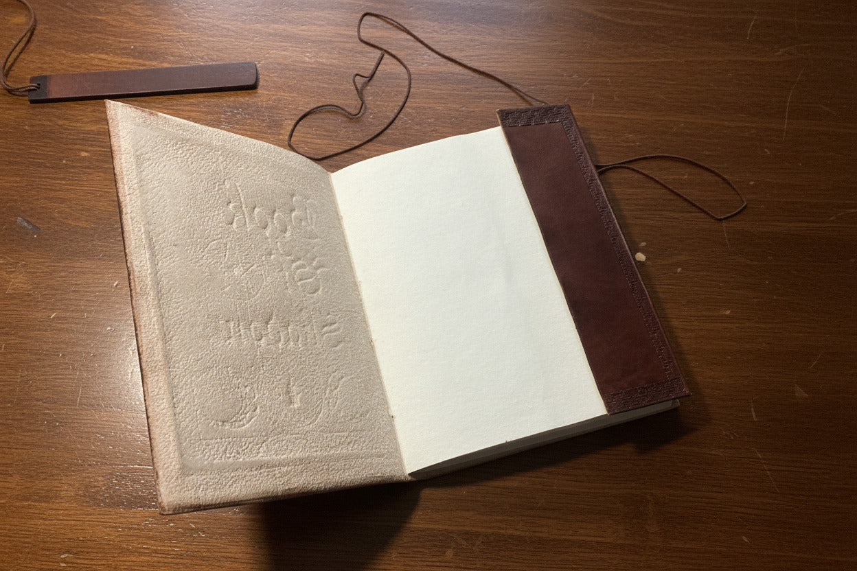 Leather Journal/ Book of Shadows Handmade Paper from India Sizes Large or Medium-Hand Picked Imports