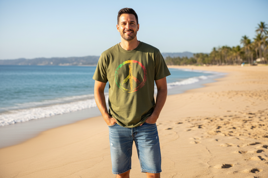 L or XL Peace Design Men's/Unisex Cotton T-Shirt-Hand Picked Imports