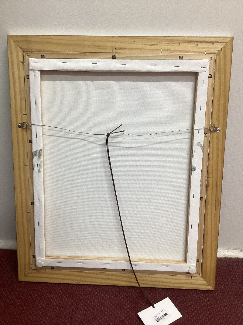 Framed Waterfall Painting on Stretched Canvas By Susan Hend Russell Canvas Size 16x20"-Hand Picked Imports