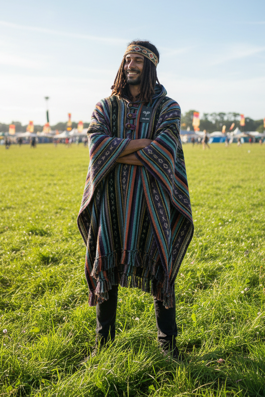 Unisex Winter Brushed Cotton Poncho Free Size Made in Nepal-Hand Picked Imports
