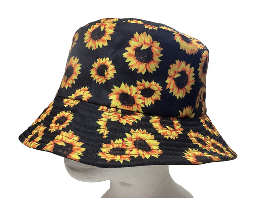 Reversible Sunflower Printed Festival Party Bucket Hat-Hand Picked Imports