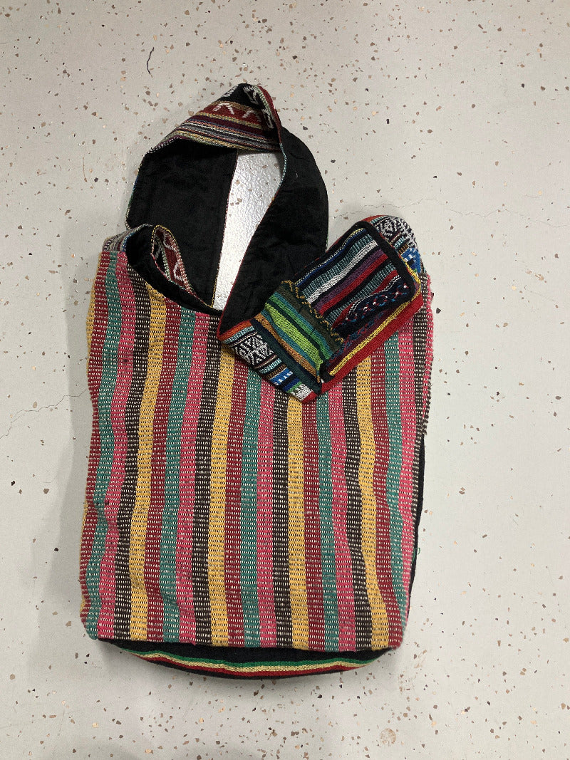 Unisex Peace Sign Hemp & Cotton Shoulder Bag | Handmade in Nepal-Hand Picked Imports