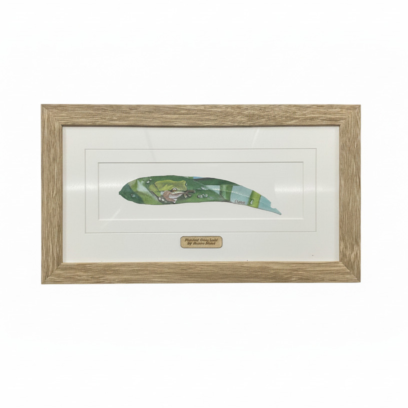 Resting in the Garden Framed Gum Leaf Artwork by Susan Hend Russell
