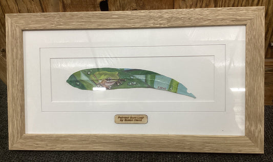 Frog Hand Painted on Gum Leaf by Artist Sue Hend Russell-Hand Picked Imports