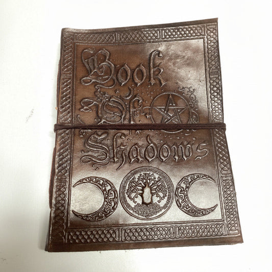 Leather Journal/ Book of Shadows Handmade Paper from India Sizes Large or Medium-Hand Picked Imports