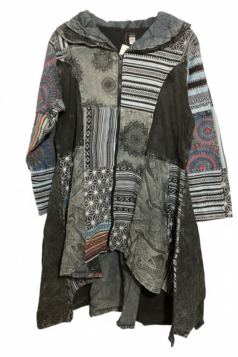 Unisex Patchwork Hippie Festival Jacket free Size-Hand Picked Imports