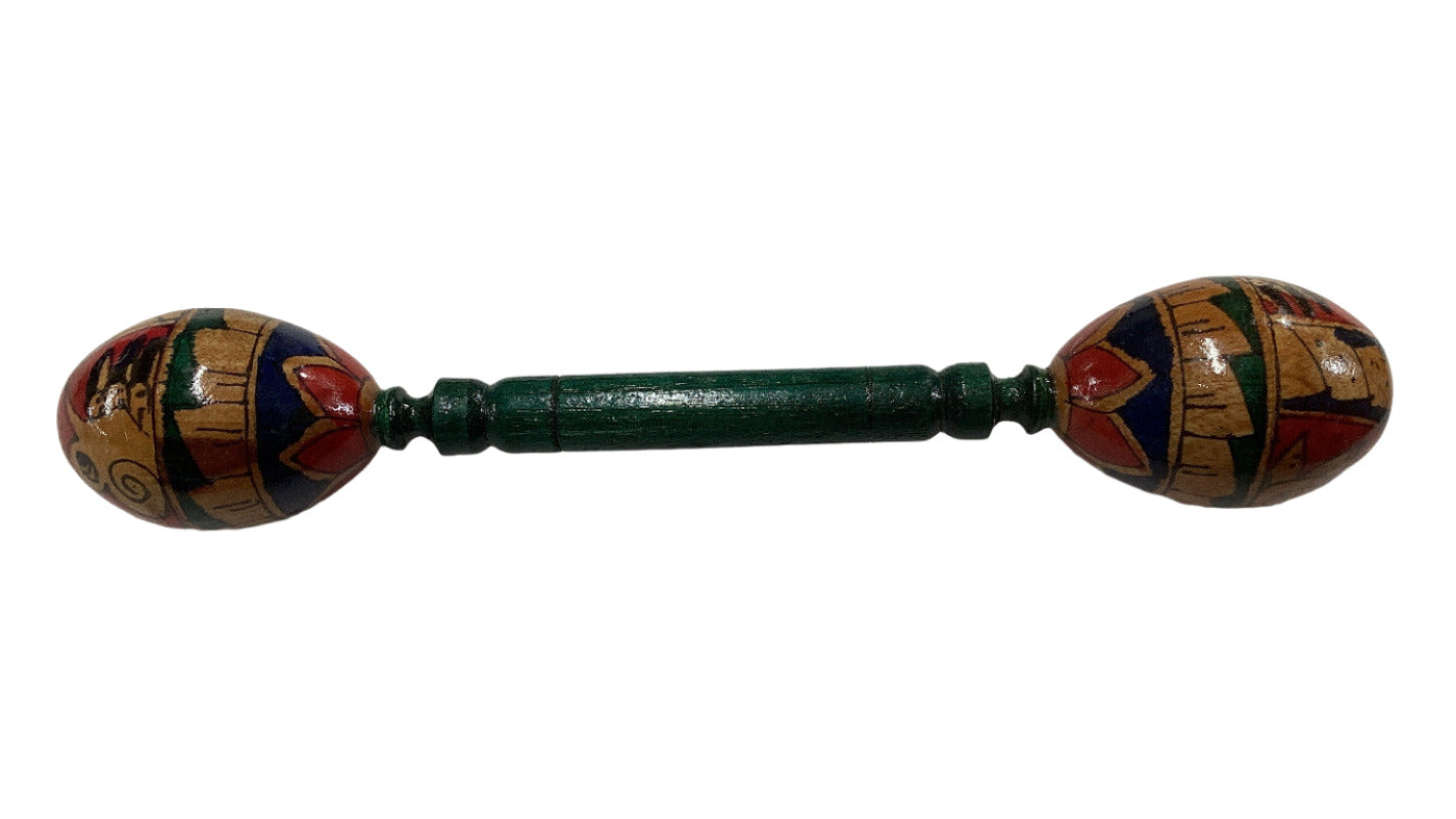 Double Sided Wooden Music Maraca/Shaker Hand Painted in Indonesia-Hand Picked Imports