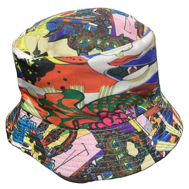 Funky Unisex Reversible Cotton Printed Trippy Festival Bucket Hat-Hand Picked Imports