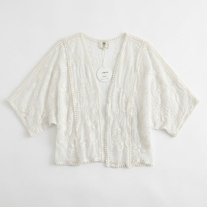 Willow Cream Cotton Lace Cardigan – Sizes 10–14-Hand Picked Imports