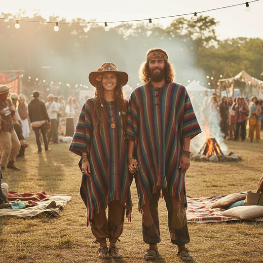 Unisex Rainbow Poncho Free Size Made in Nepal-Hand Picked Imports