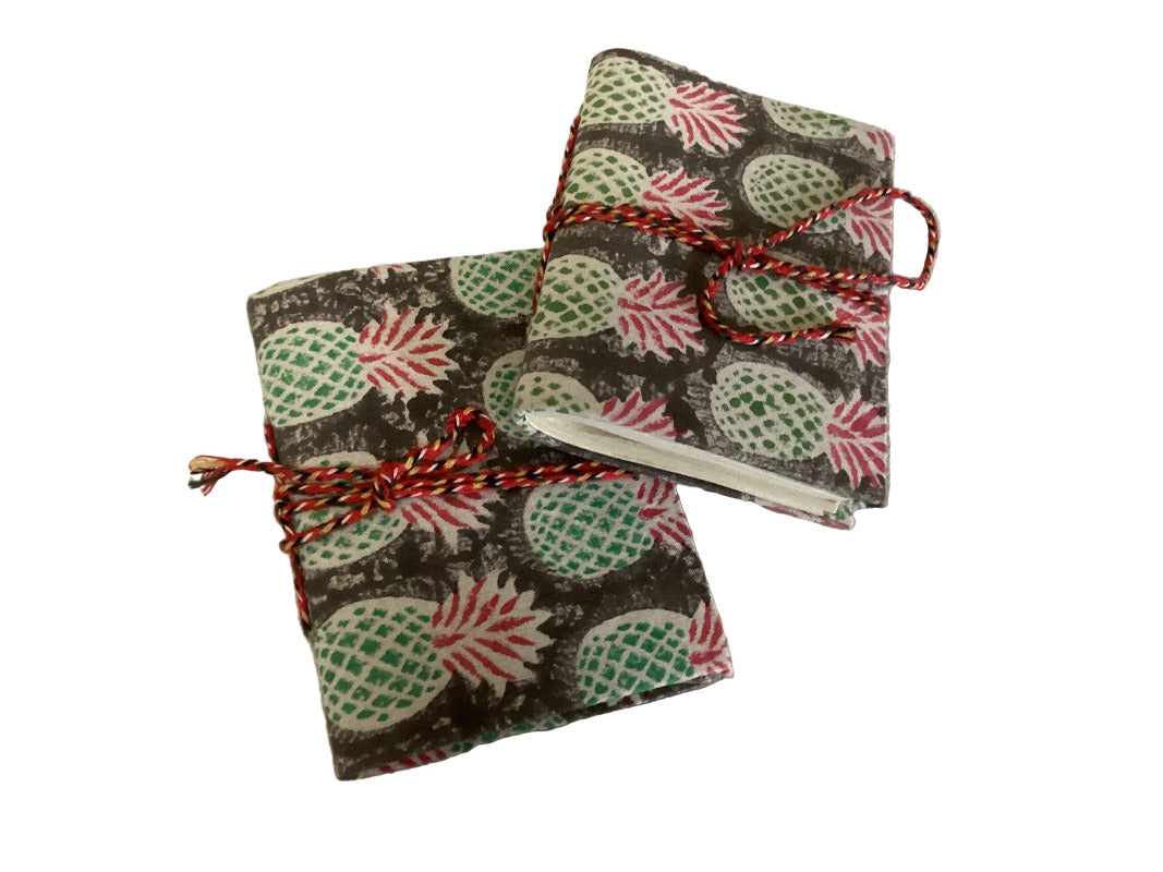 Mini Handcrafted Art Journal with Hand Made Paper from India Size 9 x 8 cm