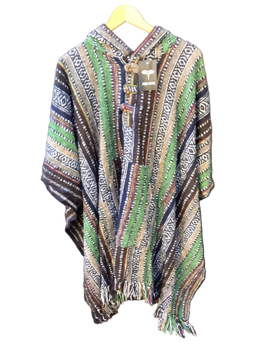 Unisex Winter Brushed Cotton Ponchos Free Size Made in Nepal-Hand Picked Imports
