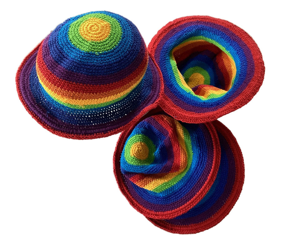 Kids Bright Rainbow Festival Unisex Hat Size Kids 1-5 years