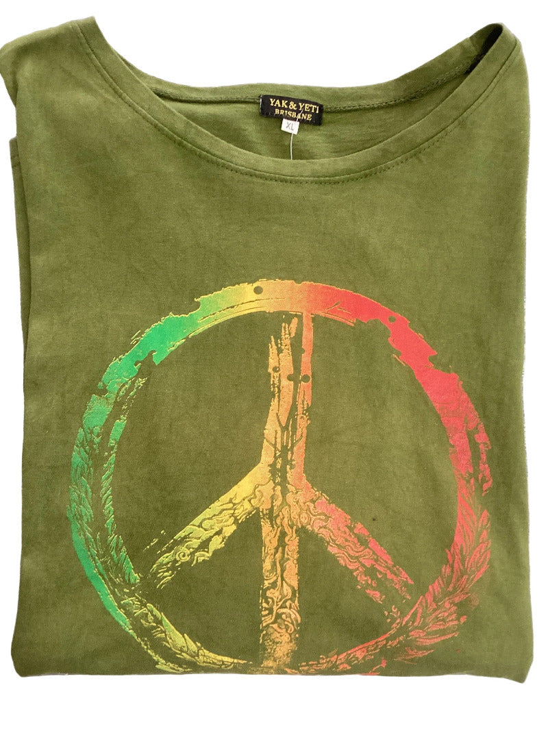 L or XL Peace Design Men's/Unisex Cotton T-Shirt-Hand Picked Imports