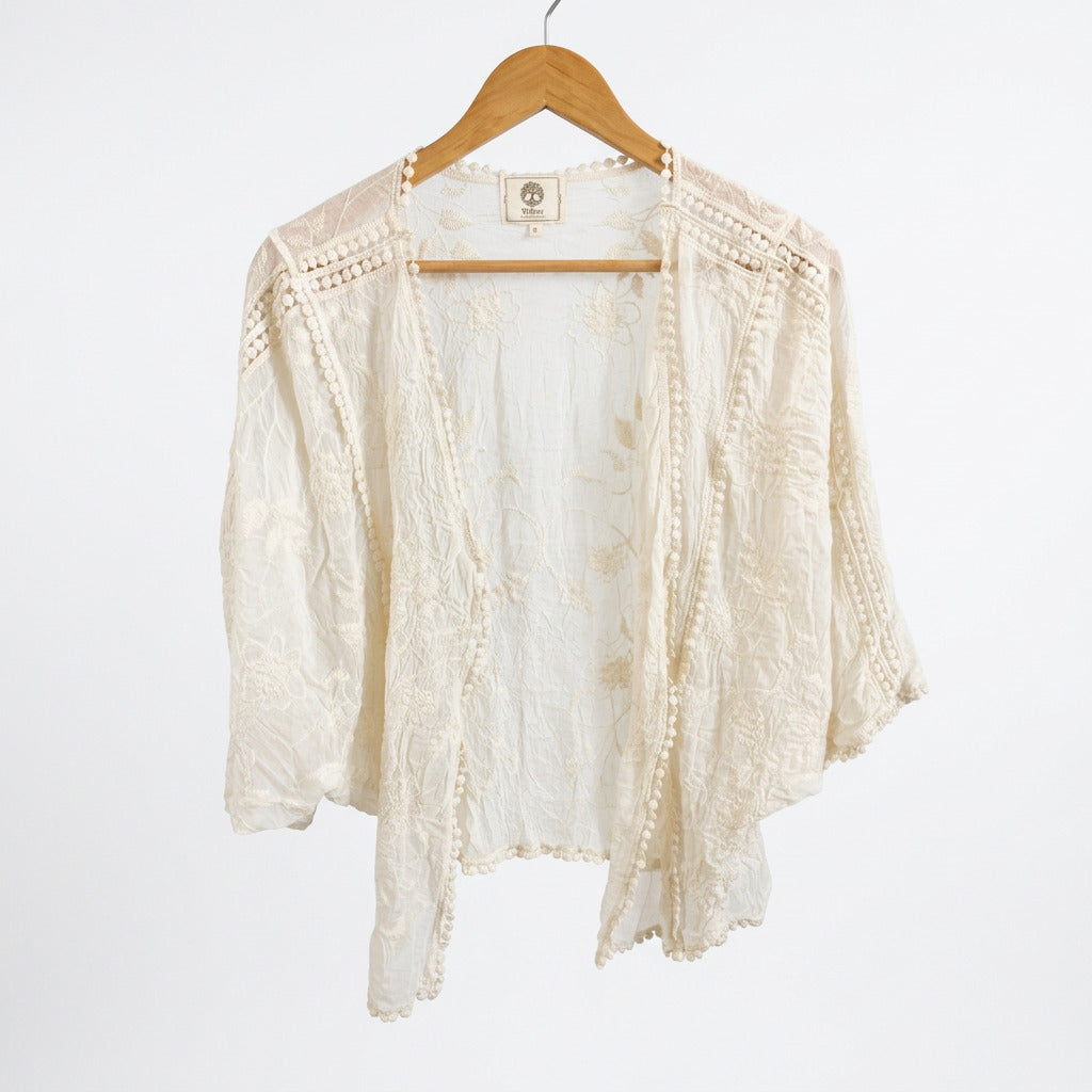 Willow Cream Cotton Lace Cardigan – Sizes 10–14-Hand Picked Imports