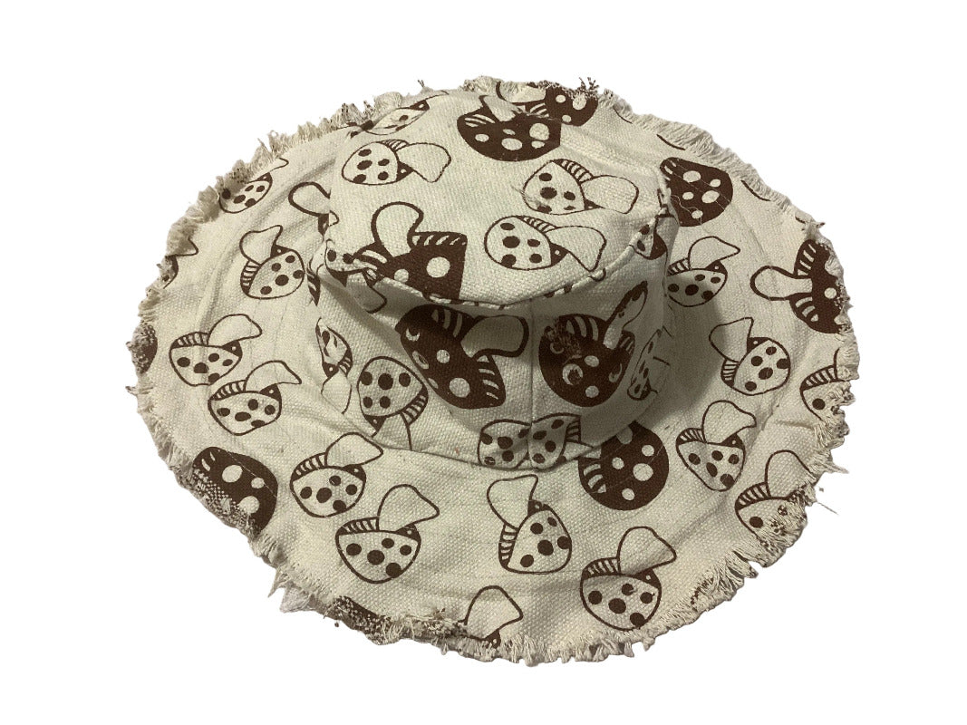 Funky Unisex Cotton Mushroom Print Festival Bucket Hat-Hand Picked Imports