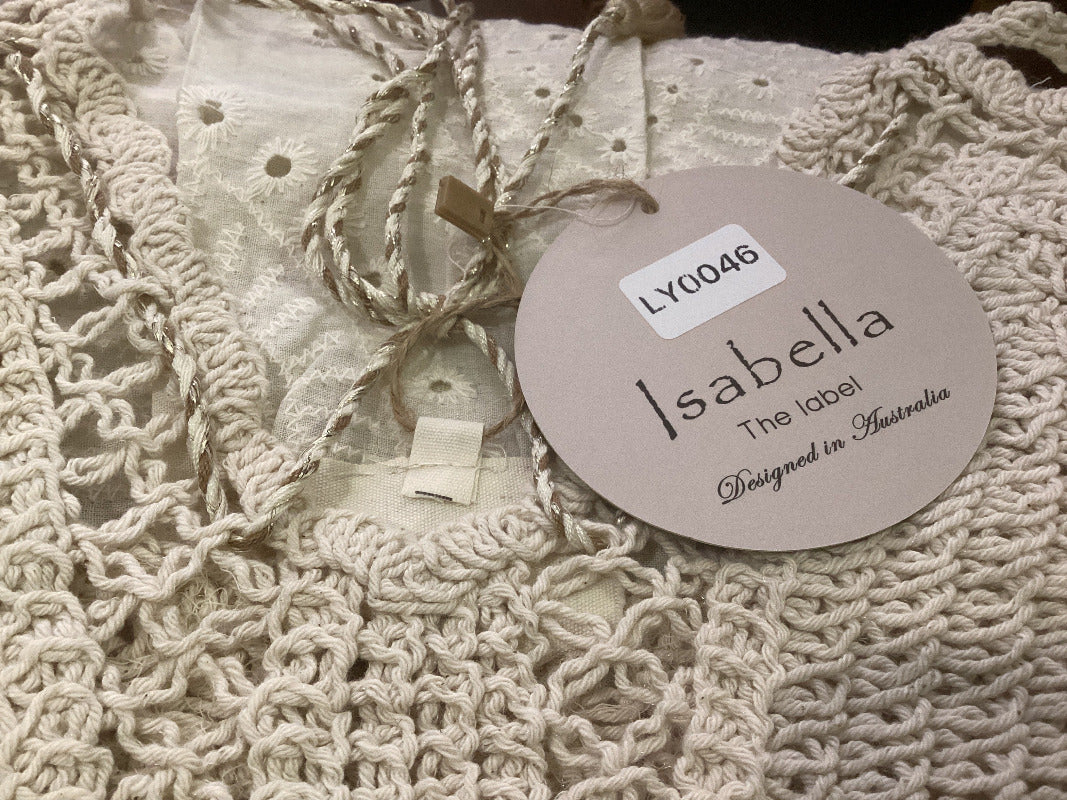 Ladies Cream Coloured Cotton and Lace Dress Size 6 to 10 by Isabella-Hand Picked Imports