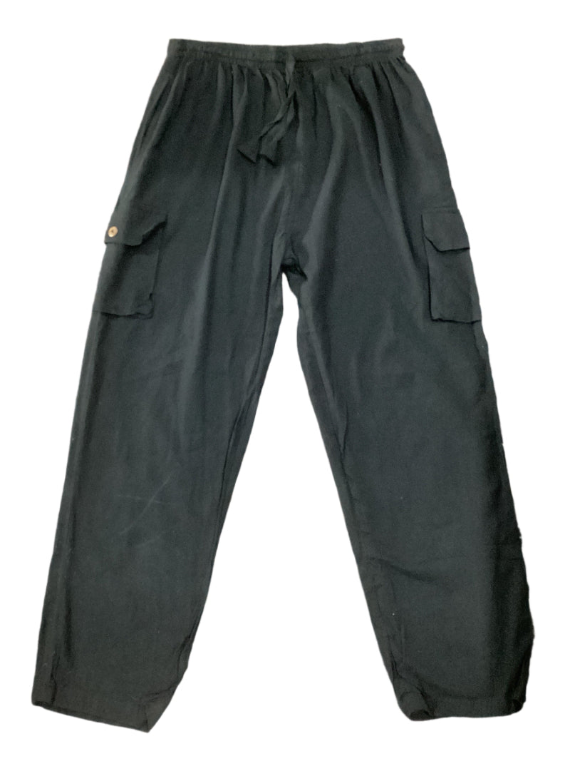 Men's/ Unisex Black Cotton Cargo Pants Size XXL-Hand Picked Imports