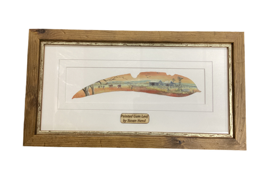 Hand Painted Gum Leaf with By Artist Sue Hend Russell-Hand Picked Imports