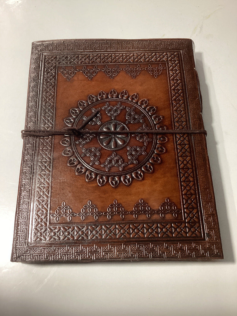 Leather Journal/ Book of Shadows Handmade Paper from India Sizes Large or Medium-Hand Picked Imports