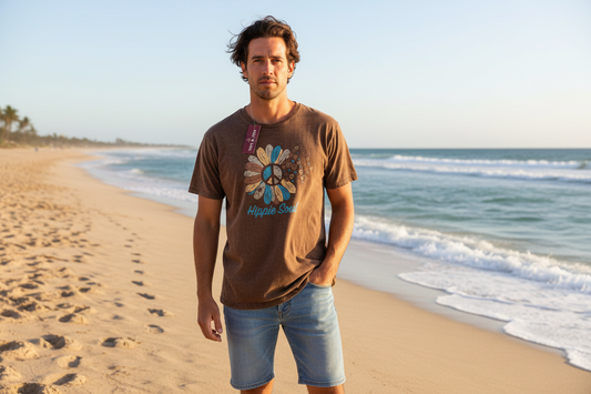 XL Hippie Soul Design Men's/Unisex Cotton T-Shirt-Hand Picked Imports
