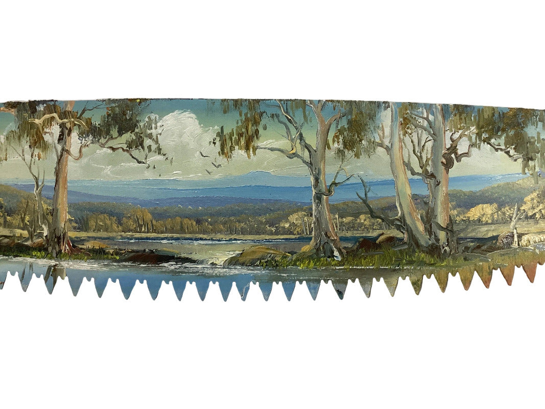 Hand Painted Miniature Crosscut Saws By Artist Susan Hend Russell-Hand Picked Imports