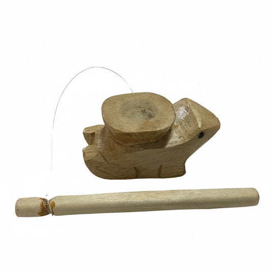 Wooden Croaker Noise Maker Spinning Frog Hand Crafted in Indonesia-Hand Picked Imports