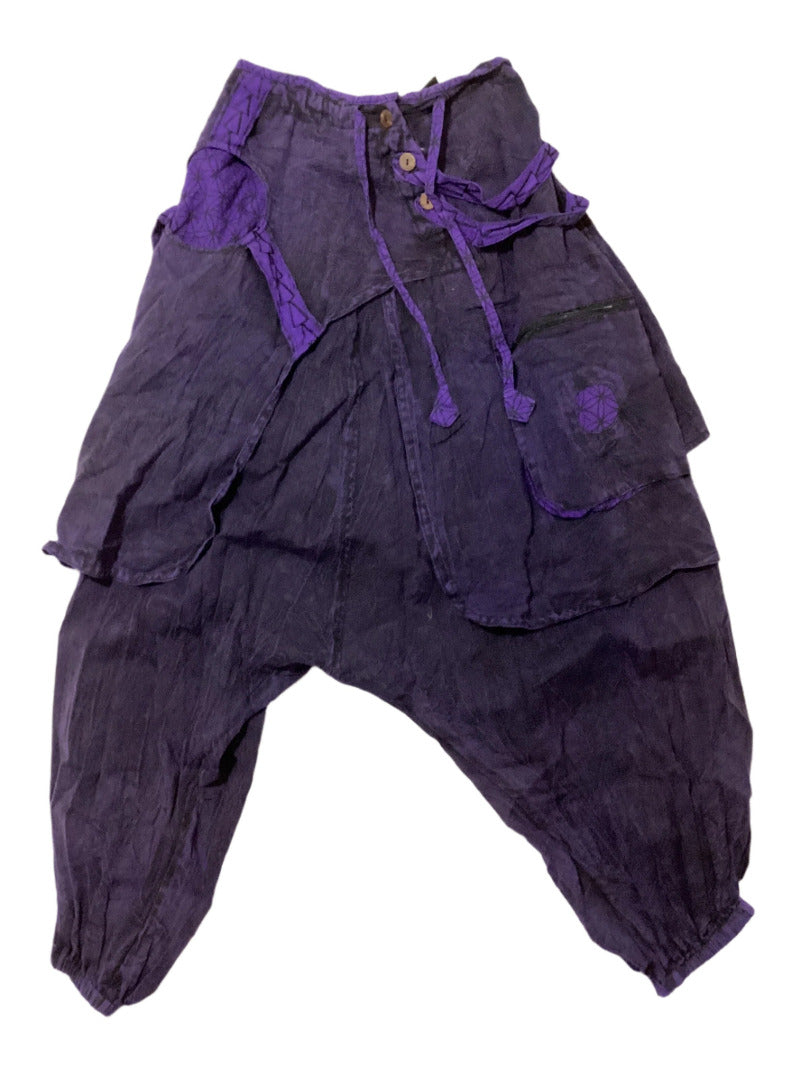 Stonewashed Unisex Aladdin Festival Hippie Pants Four Colours-Hand Picked Imports