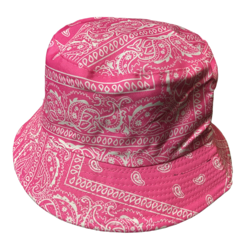 Funky Unisex Reversible Pink Paisley Printed Festival Party Bucket Hat-Hand Picked Imports