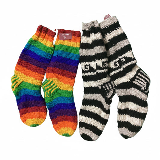 Adult Thick Winter Woolen Festival BoHo Unisex Socks Handmade in Nepal-Hand Picked Imports