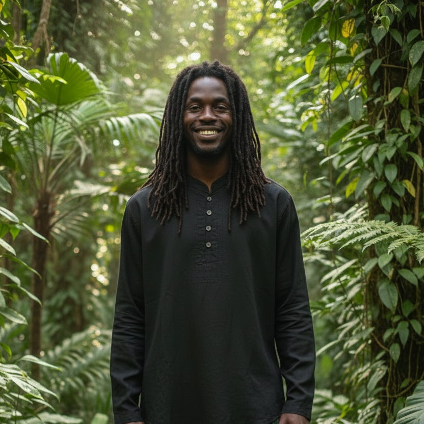 Men's Black Long Sleeve Hemp Shirt-Hand Picked Imports