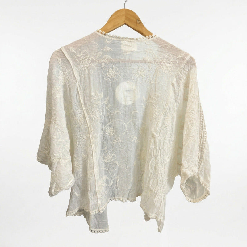 Willow Cream Cotton Lace Cardigan – Sizes 10–14-Hand Picked Imports