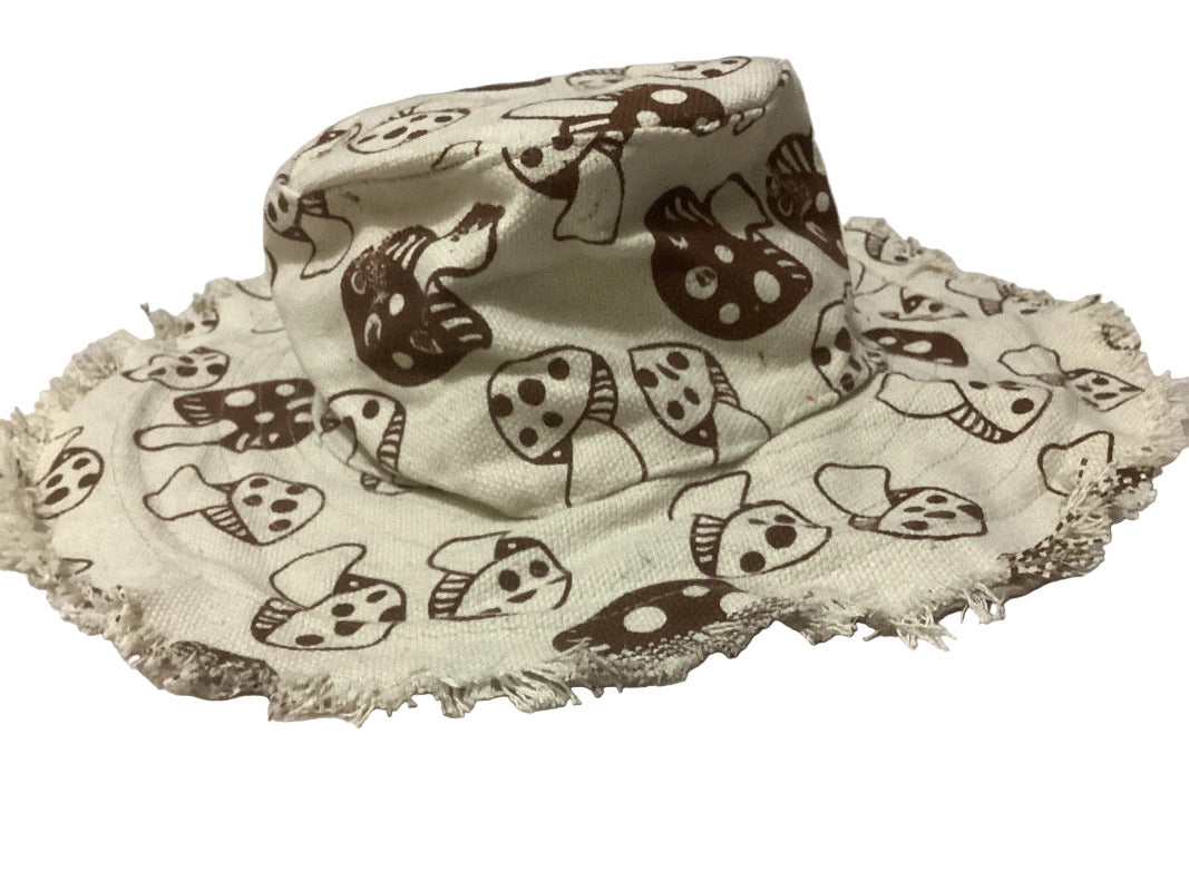Funky Unisex Cotton Mushroom Print Festival Bucket Hat-Hand Picked Imports